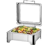 6l Square Chafing Dishes for Buffet, 400w Electric Buffet Warmer, Buffet Warmer, Visualization Warming Trays for Parties Catering Festivals(1 Grid)