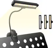 19 LED Music Stand Light - Rechargeable Clip On Book Light with Adjustable Brightness