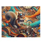 Puzzle 500-Piece Whimsical Squirrel Time Travel Art