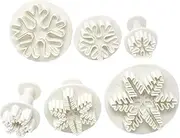 Honbay 6PCS Plastic Snowflake Fondant Cookie Cake Plunger Cutters Molds Embossing Tools for Baking