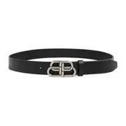 [Balenciaga] Balenciaga-Black Leather Large Bb Belt-Uomo 95 CM
