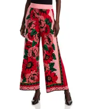 Farm Rio Flower Tapestry Sweater Pants
