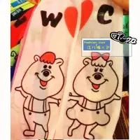 在飛比找Yahoo!奇摩拍賣優惠-日本雜誌款 超可愛KUMATAN W♥C熊 超薄原宿刺青襪/