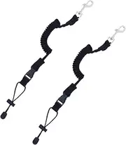 VANZACK 2pcs Adjustable Kayak Rod Leash Fishing Rod Safety Leash Stretches Rod Leash Fishing Poles Leash Surfboard Leash Kayak Leash Canoe Leash Printable Paddle