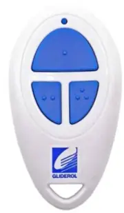 Gliderol Garage Door Remote with 3 Butn in White with Blue Buttons - TM390 Gen 2
