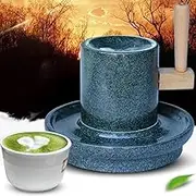 Lapis lazuli Vintage Grinding Stone Mill, Manual Tea Powder Crusher, Stone Grinder, Natural Tea Mill, for Grinding Wet and Dry Foods such as Grain(L)