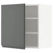 METOD wall cabinet with shelves, white/Voxtorp dark grey, 60x37x60 cm