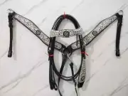 Premium Leather Western Headstall & Breast Collar Set in All Sizes.