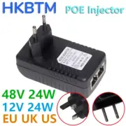 POE Injector 48V 24V 12V 24W EU US UK AU Plug for CCTV IP Camera Power Supply Et
