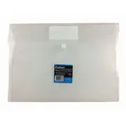 Protext A4 Document Wallet with Button Closure (Clear)