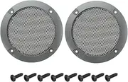 uxcell 2 Pcs 3inch Black Speaker Grill Mesh Metal Woofer Guard Protector Dust Cover Iron Gray Decorative Circle ABS Frame with Screws for Home Audio Car Speaker Replacement