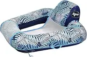 Aqua Zero Gravity Pool Chair Lounge, Inflatable Pool Chair, Adult Pool Float, Heavy Duty, Blue Fern