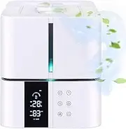 Multi-Functional Humidifier with Temperature Display, 5000ML Humidifier with Air Filtration, Touch-Screen Control, 3 Modes, Humidifier for Home Bedroom with Drain Hose Humidity