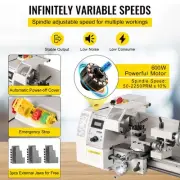 Mini Metal Lathe 8x14 2250 RPM 650W Variable Speed Precision Milling Machine