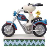在飛比找蝦皮購物優惠-美國Enesco塑像 Snoopy 史努比和胡士托騎機車兜風