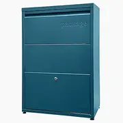 Adoorn Package Delivery Boxes for Outside, Small 29.5 x 20.5 x 10.5 (HxWxD) Security Package Box, Free Standing Anti-Theft Parcel Drop Box - Ocean Blue