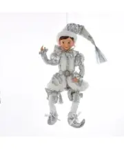 15" KSA Kringles Silver and White Elf Ornament