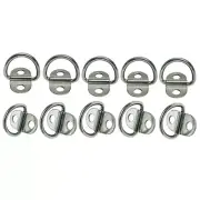 10 Pc Tie Down Anchor Deck Stainless Steel D Ring Anchor Folding Pad Eye 1/4"