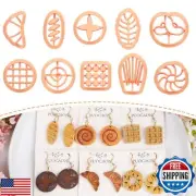 Puocaon Bread Polymer Clay Cutters - 10 Pcs Cute Snack Clay Earring Cutters f
