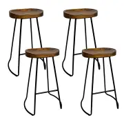 4x Bar Stools Tractor Seat 75cm Black