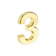 Self Adhesive House Number 1.97 Inch ABS Number 3 for Hotel Mailbox Gold Tone