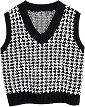 Sweater for Christmas Pullover Shirt Collision Color Sleeveless Sweater Vest Womens Plus Sweaters