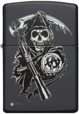 Zippo 28504 Sons of Anarchy Samcro Grim Reaper Black Matte
