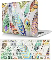 Laptop Hard Shell Case Compatible with New MacBook Pro 16 inch with Liquid Retina XDR Display & Touch ID 2021 Release Model A2485 M1, Hard Shell Case Cover & Keyboard Cover, Colorful Leaves