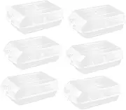 LOLIPPYY 6PCS Stackable Plastic Shoe Storage Box Thickened Dust Organizer for Sneakers Boots Heels Large Transparent Design for Men and Women White