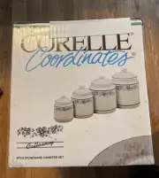 Vintage CORELLE COORDINATES CALLAWAY CANISTER Set of 4 w/Lids New