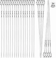 24Pcs Kabob Skewers, BetterJonny Flat Metal BBQ Barbecue Skewer 12" Long Stainless Steel Reusable Shish Kebob Sticks Skewers for Grilling Meat Shrimp Chicken Vegetable