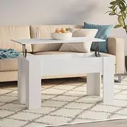 Coffee Table White 101x49x52 cm Engineered Wood,Premium Lift Top Coffee Table Versatile Convertible Table for Living Spaces Accent Furniture, Accent Coffee Tables