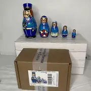 Set of 5 Wooden Nautical/Sailors Nesting Dolls - Russian Matryoshka NEW In Box