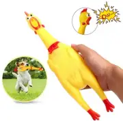 Funny Screaming Squeaky Rubber Chicken Interactive Dog 17cm Durable Pet Toy