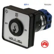 Lock It Well Panel Mount Key Switch EZY 1 12-440V DC LIWEZY1