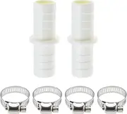 2 PCS Washing Machine Waste Pipe Connector, Dishwasher Drain Extension Hose, Leak-Proof Waste Hose to Hoses Joiner with 4 Metal Clamps, Compatible with Washing Machine