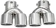 Quad Car Exhaust Tip Carbon Fiber Exhaust Tip Compatible For BMW G20 G21 M340i 2019+ Muffler Tip TailTip Exhaust System(Silver)