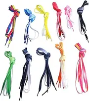 [ANDRESLAD] 11 Pairs Gradient Laces Shoelaces Shoestrings White Shoe Laces Girl Sneakers Shoe Laces Flat For Sneakers Boot Laces Colorful Shoe Laces Thin Shoe Laces For Boots Heel Polyester