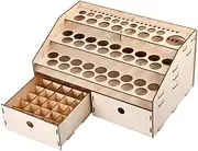 DIY Wooden Organizer Paint Bottles Display Rack Brushes Holder Stand Storage Model Tool