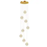 Vencha Langdon 8LT 3000K LED Glass Cluster Pendant Light - Gold
