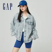 在飛比找蝦皮商城優惠-Gap 女裝 翻領牛仔外套-淺藍色(889504)