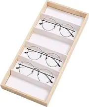 Sunglasses Tray for Drawer - 6-Slot Eyeglass Case Wooden Storage Organizer | Stackable Eyewear Display Tray for Tabletop Drawer Holder Showcase