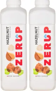 Zerup Zero Sugar Hazelnut Flavoured Syrup 2 X 1L Bottles, Sugar Free Syrup, H...