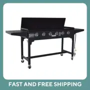 Jumbuck® 6 Hotplate Steel Trolley with Flat Lid Gas BBQ - 1340 x 490mm Barbecue