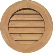 Ekena Millwork Gable Louver Vent 21"x21" Round Unfinished Smooth Red Cedar Wood