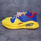 UNDER ARMOUR Curry 4 Flotro Curry Jam Basketball Shoes Mens 10 Blue Yellow