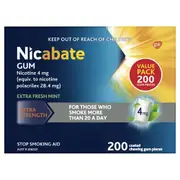 Nicabate Gum 4mg Extra Strength Mint 200 Pack