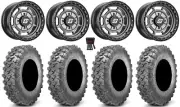 Sedona Rift 15x7 Wheels Grey 32" Lynx SXS Tires Polaris RZR XP 1000 / PRO XP