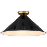 DIY Light Black Tapered Shade Ashford 370mm Polished Brass Batten Fix Edwardian Inspirations Lighting