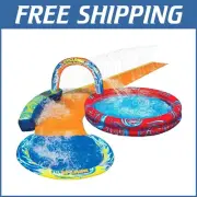 Colorful Cyclone Splash Slide & Pool Combo - Mini Water Park for Kids Ages 3-12